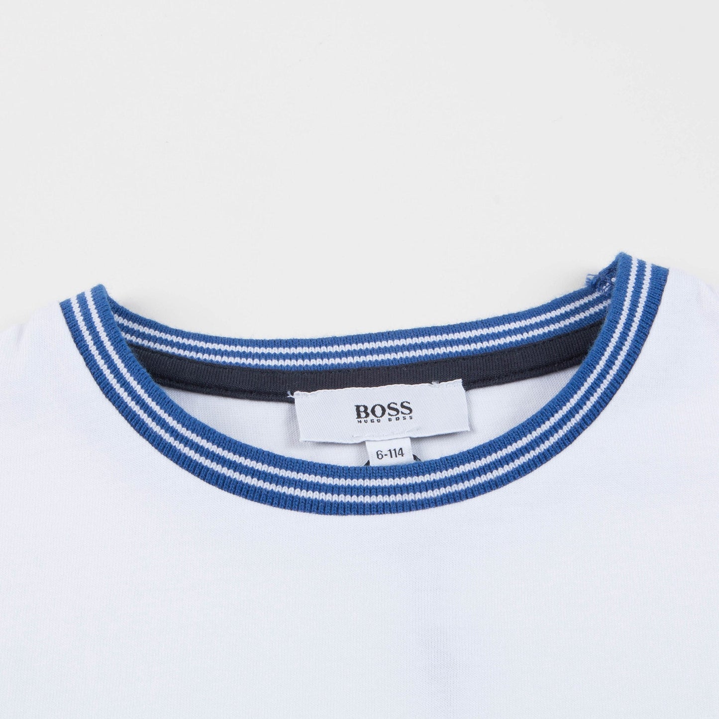 Boys White & Blue Logo Cotton Set
