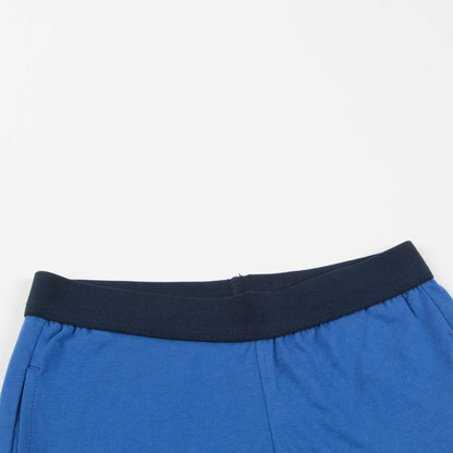Boys White & Blue Logo Cotton Set