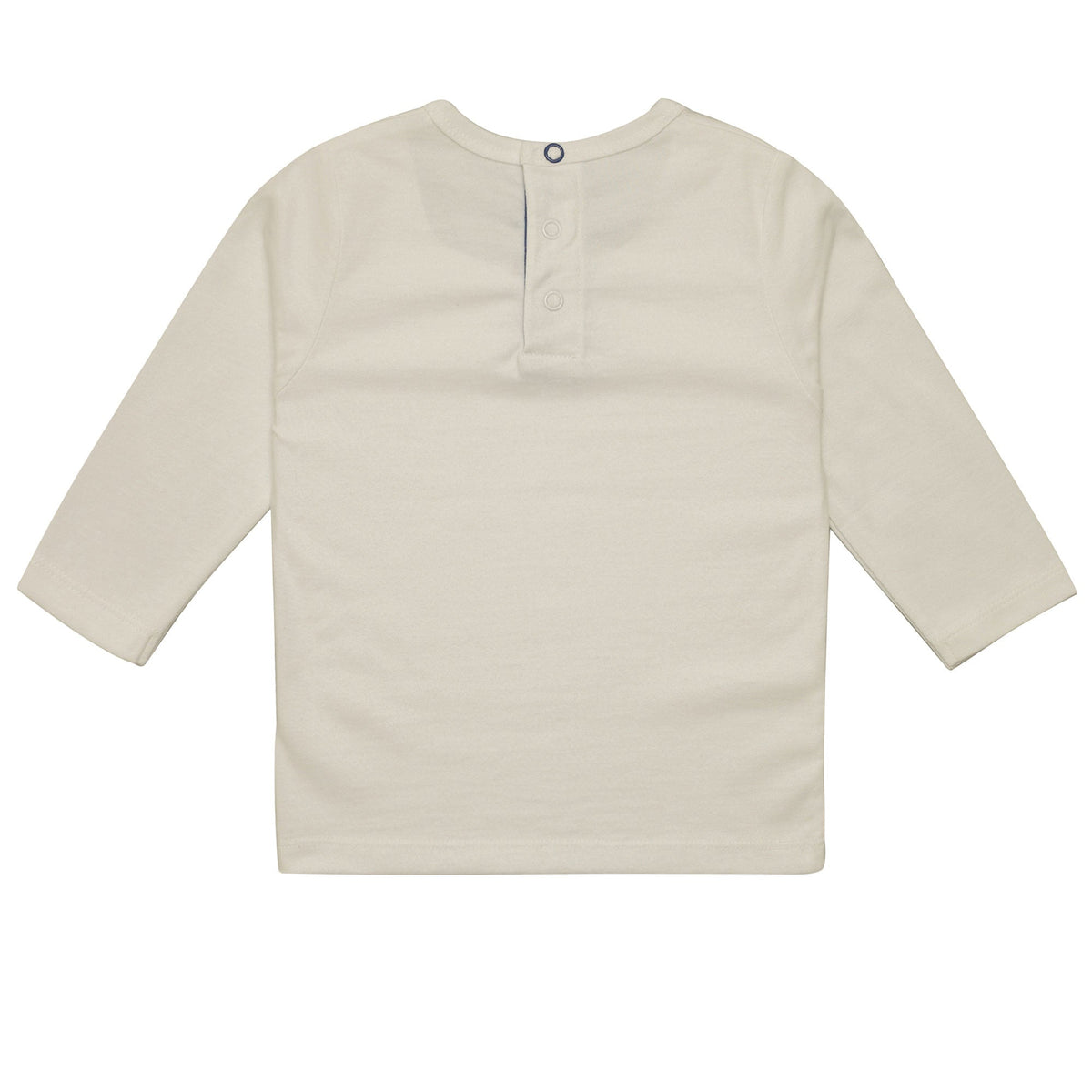Baby Boys White Fancy Printed Trims Cotton T-Shirt