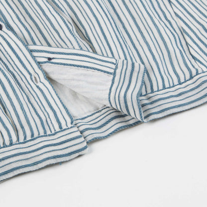 Boys & Girls Blue Stripe Cotton Woven Bloues