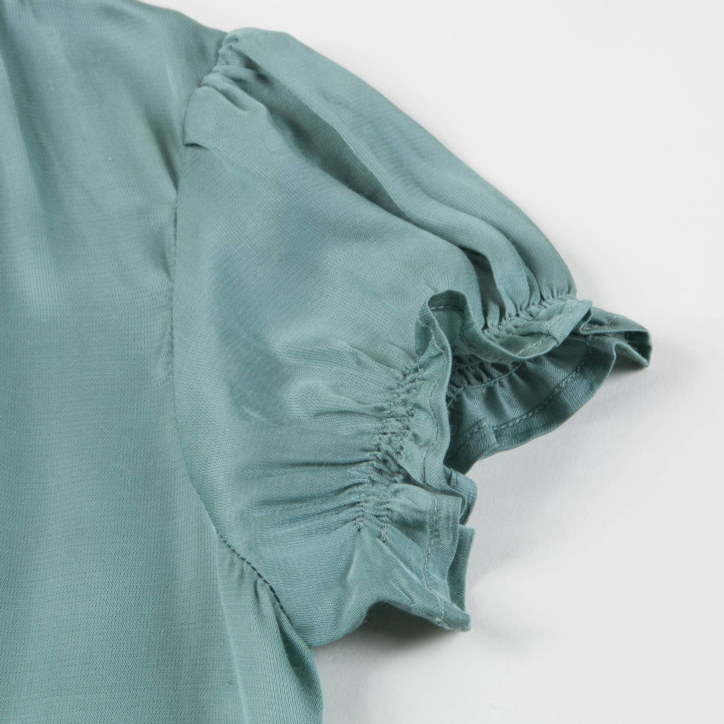 Girls Dusty Turquoise Woven Dress