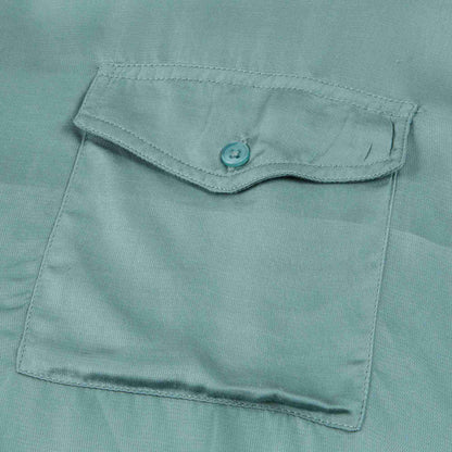 Girls Dusty Turquoise Woven Dress