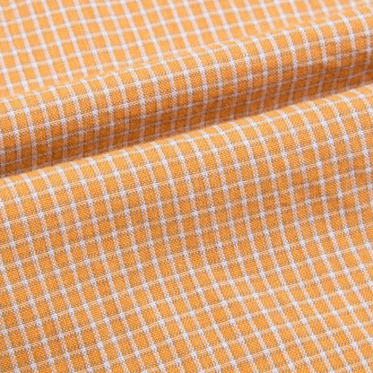 Boys Orange Microcheck Cotton Woven T-shirt