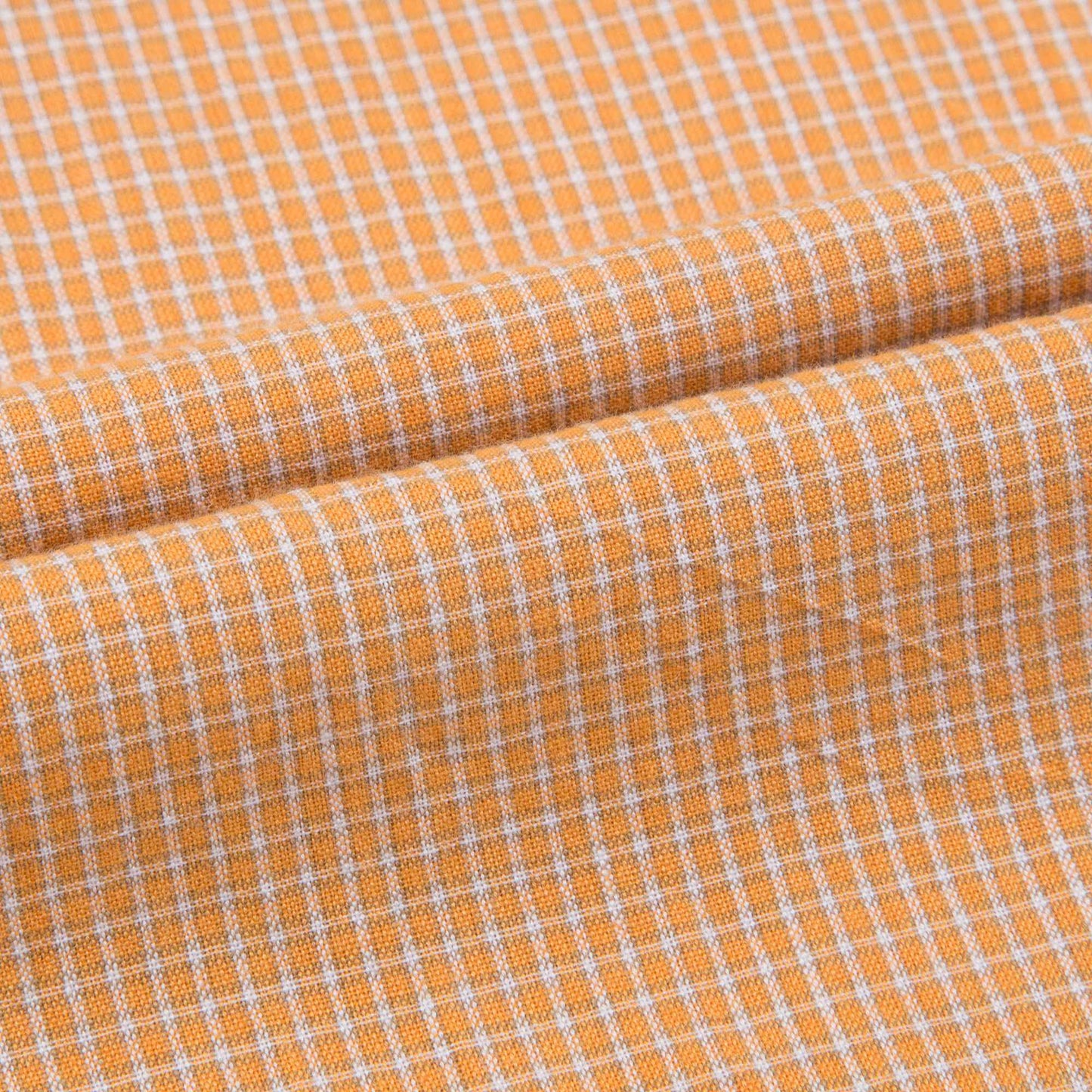 Girls Orange Microcheck Cotton Woven Blouse