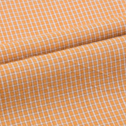 Girls Orange Microcheck Cotton Woven Blouse