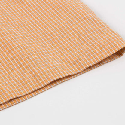 Girls Orange Microcheck Cotton Woven Blouse
