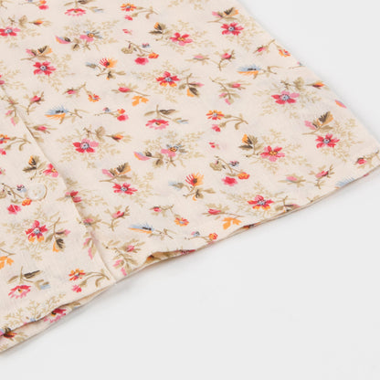 Girls Pink Printed Cotton Woven T-shirt