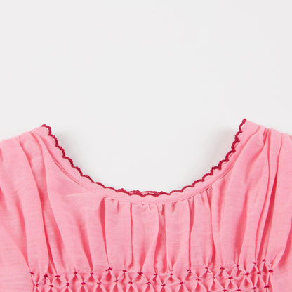 Baby Girls Candy Pink Cotton Woven Dress