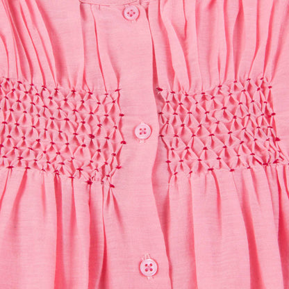 Baby Girls Candy Pink Cotton Woven Dress