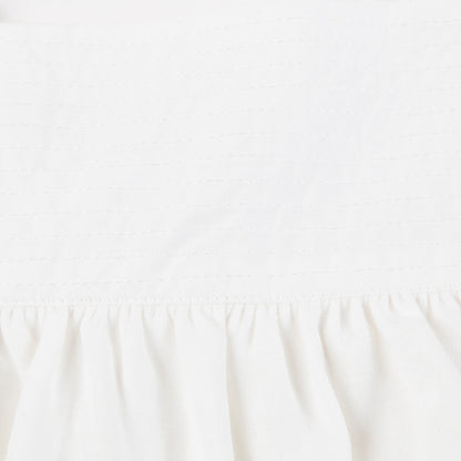 Girls Off White Cotton Dress