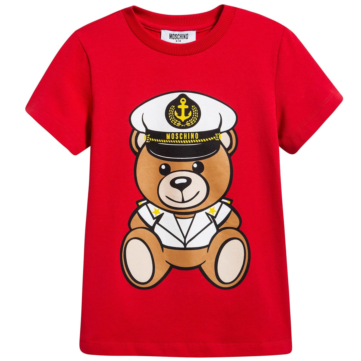 Girls Poppy Red Cotton Teddy Bear T-Shirt