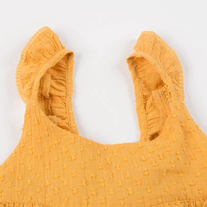 Girls Ginger Yellow Cotton Dress