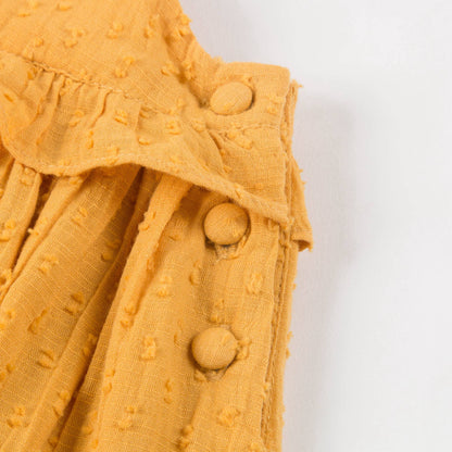 Girls Ginger Yellow Cotton Dress