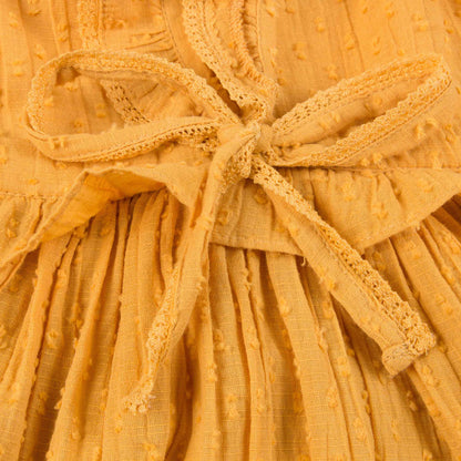 Girls Ginger Yellow Cotton Dress