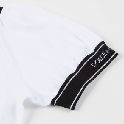 Girls White Logo Cotton T-shirt