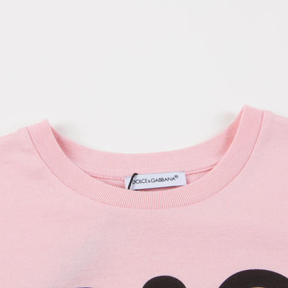 Girls Pink "DG & Love" Cotton T-shirt