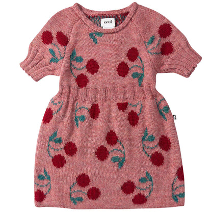 Girls Rose Pink Cherry Alpaca Wool Dress