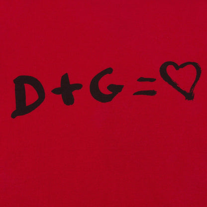 Girls Red "DG & Love" Cotton T-shirt
