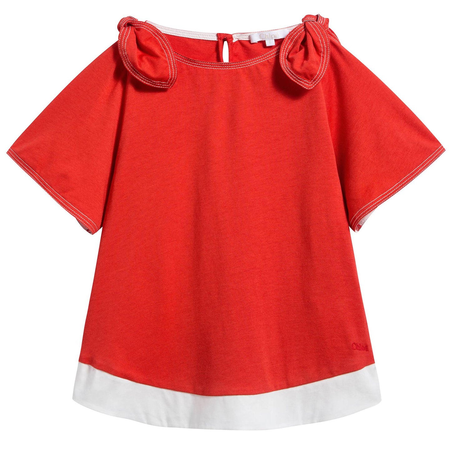 Girls Red Cotton T-shirt