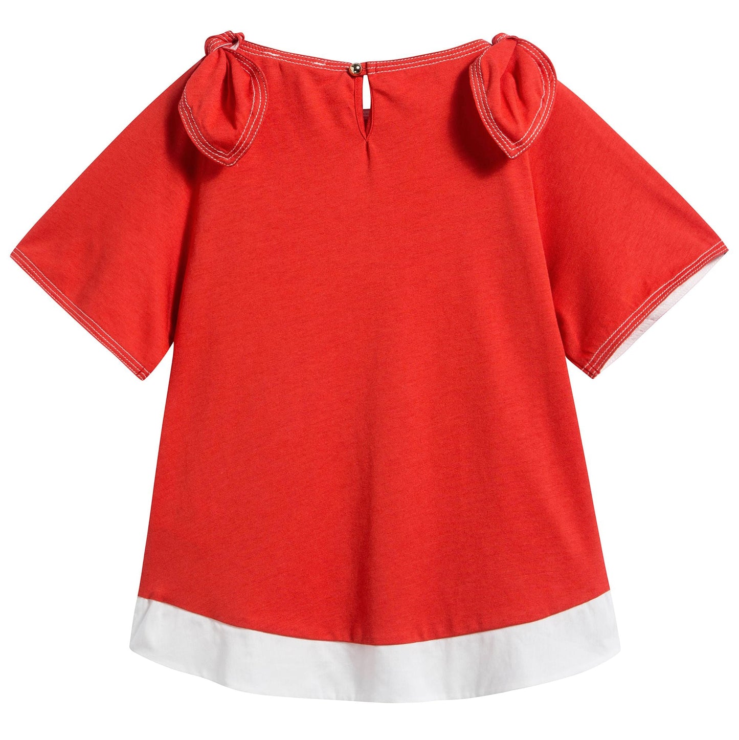 Girls Red Cotton T-shirt