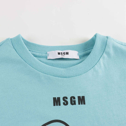 女童蓝色Logo棉T恤