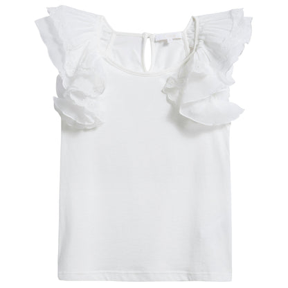 Girls White Cotton Top