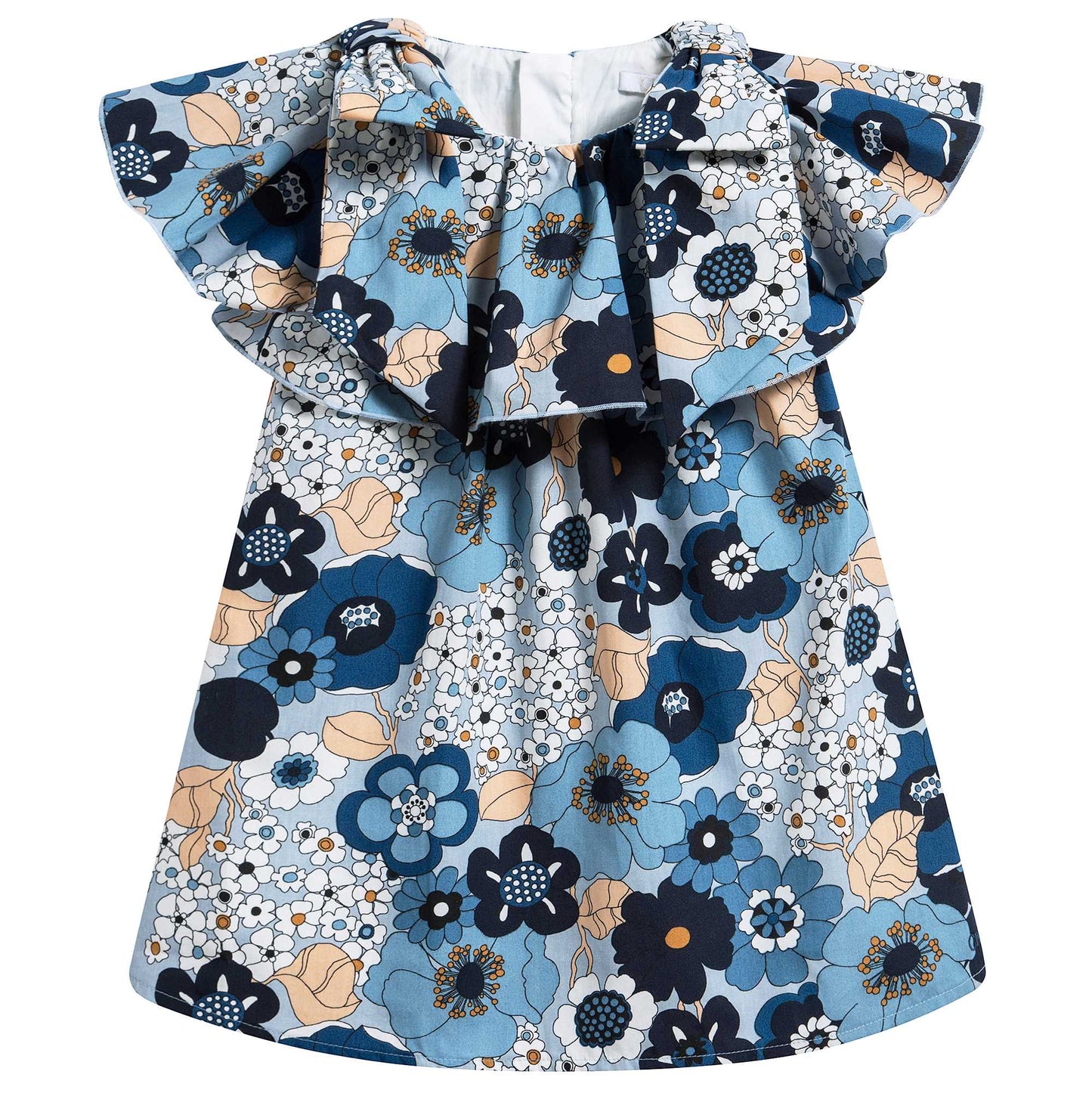 Baby Girls Marine Blue Cotton Dress