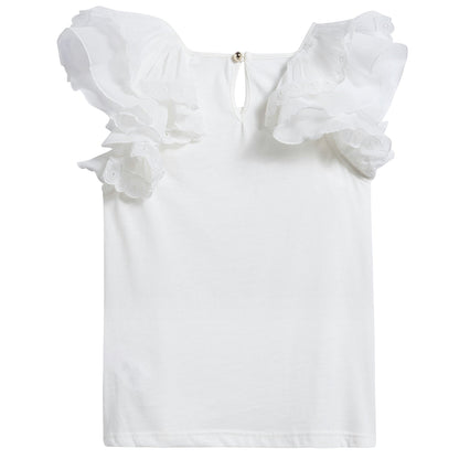 Girls White Cotton Top