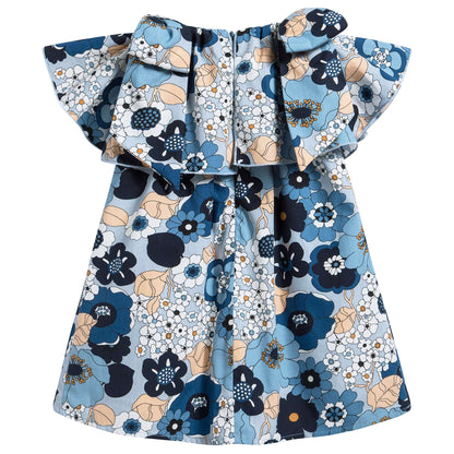 Baby Girls Marine Blue Cotton Dress