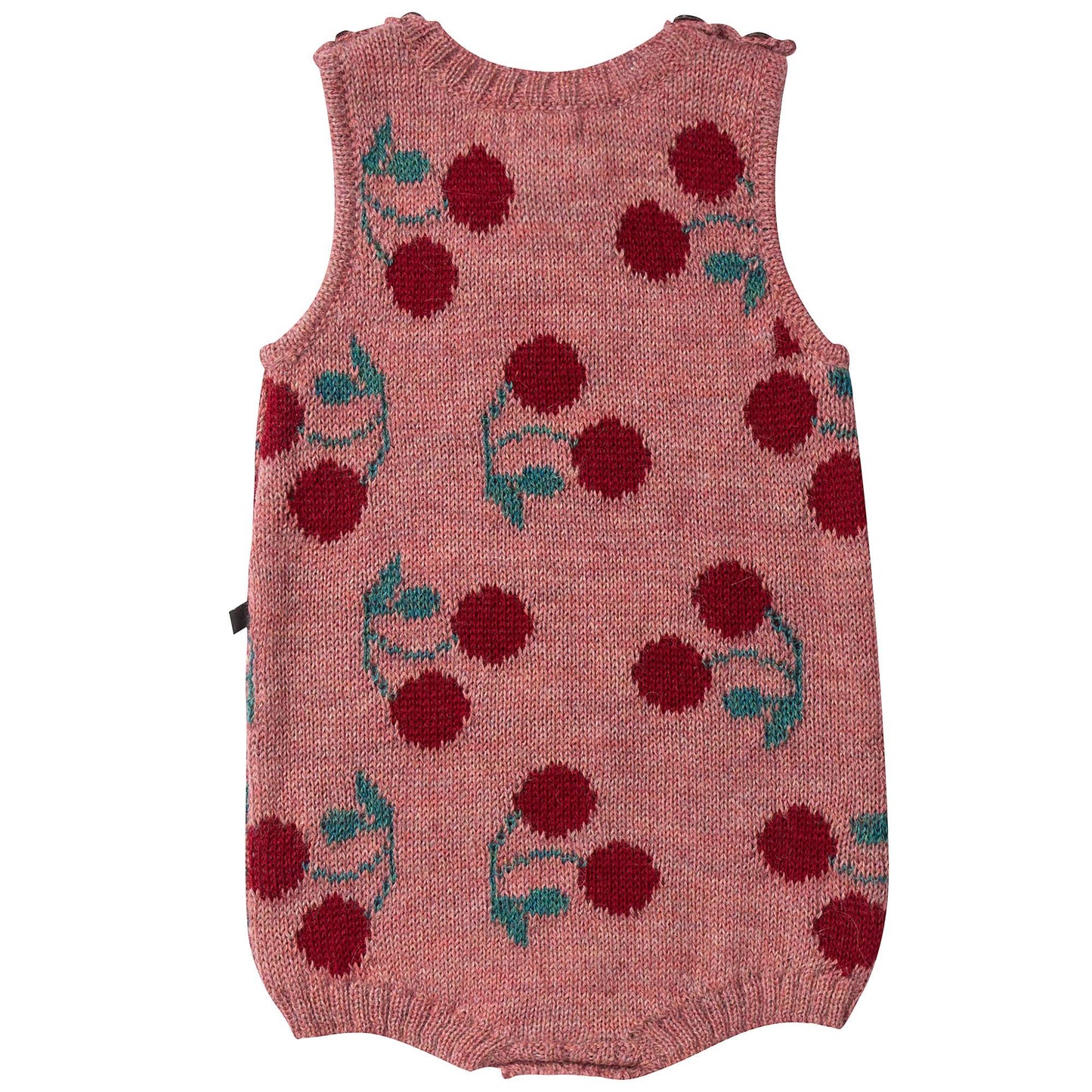 Baby Rose Pink Cherry Alpaca Wool Tank Romper