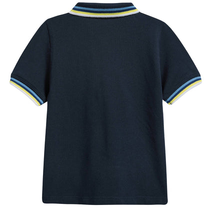 Baby Boys Navy Blue Cotton Polo Shirt