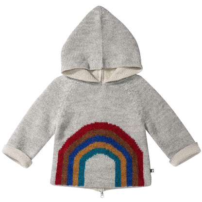 Baby Light Grey Rainbow Alpaca Hooded Sweater