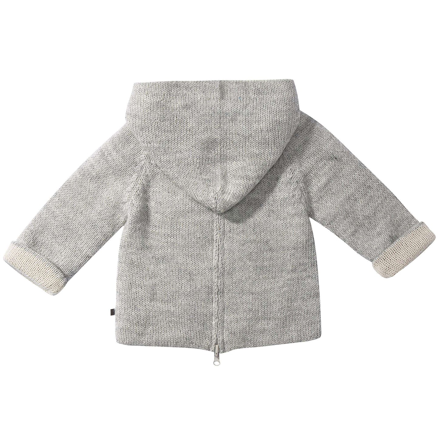 Baby Light Grey Rainbow Alpaca Hooded Sweater