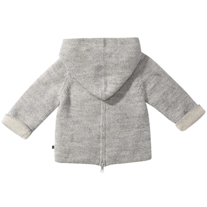 Baby Light Grey Rainbow Alpaca Hooded Sweater