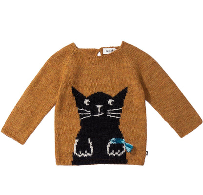 Baby Yellow Cat Alpaca Hooded Sweater