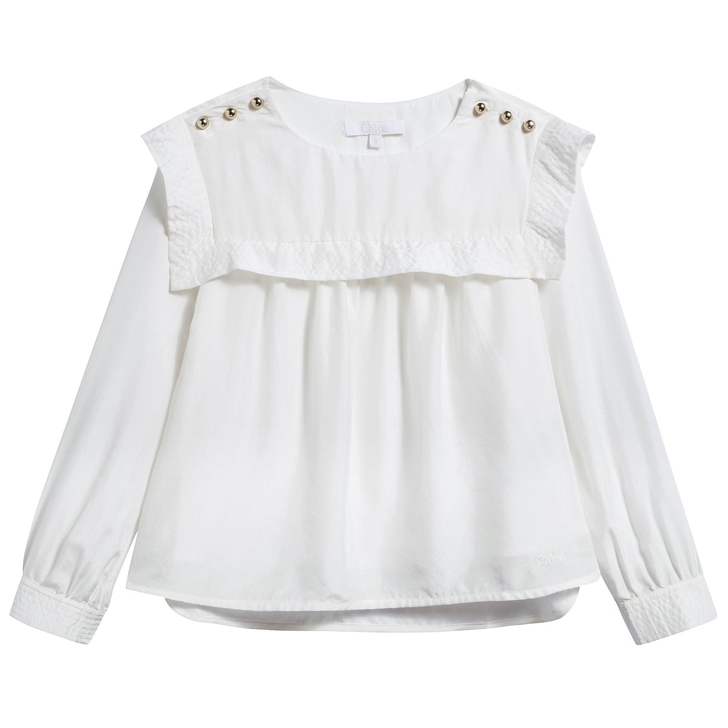 Girls White Soie Blouse