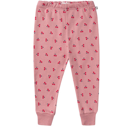 Baby Girls Pink Cherry Cotton Leggings