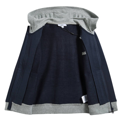 Boys Blue Cotton Logo Cardigan