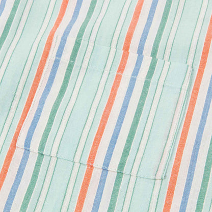 Girls Multi Stripe Cotton Woven Romper