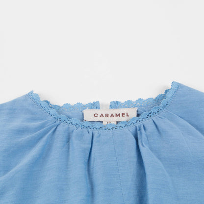 Baby Azure Blue Cotton Woven Blouse