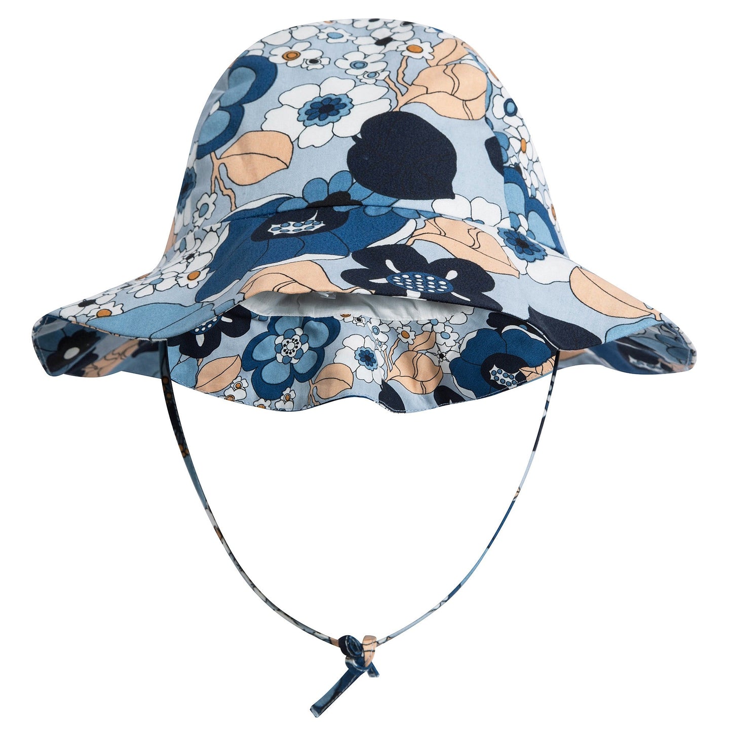 Girls Marine Blue Cotton Hat