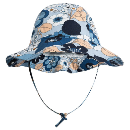 Girls Marine Blue Cotton Hat