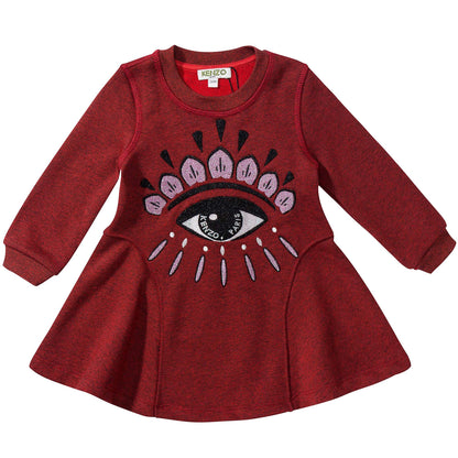 Girls Red Tiger Printed Dress