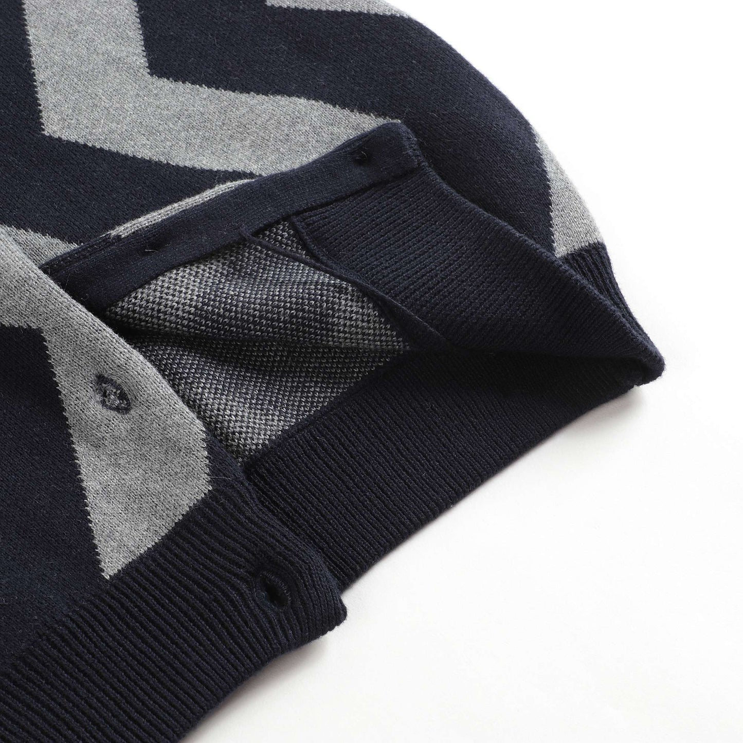 Boys & Girls Grey Striped Cotton Cardigan