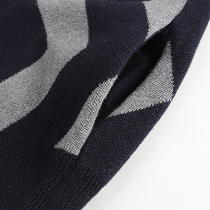 Boys & Girls Grey Striped Cotton Cardigan
