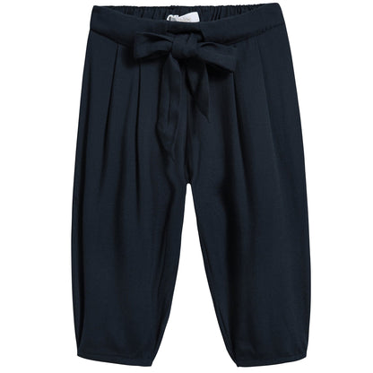 Baby Girls Blue Viscose Trousers