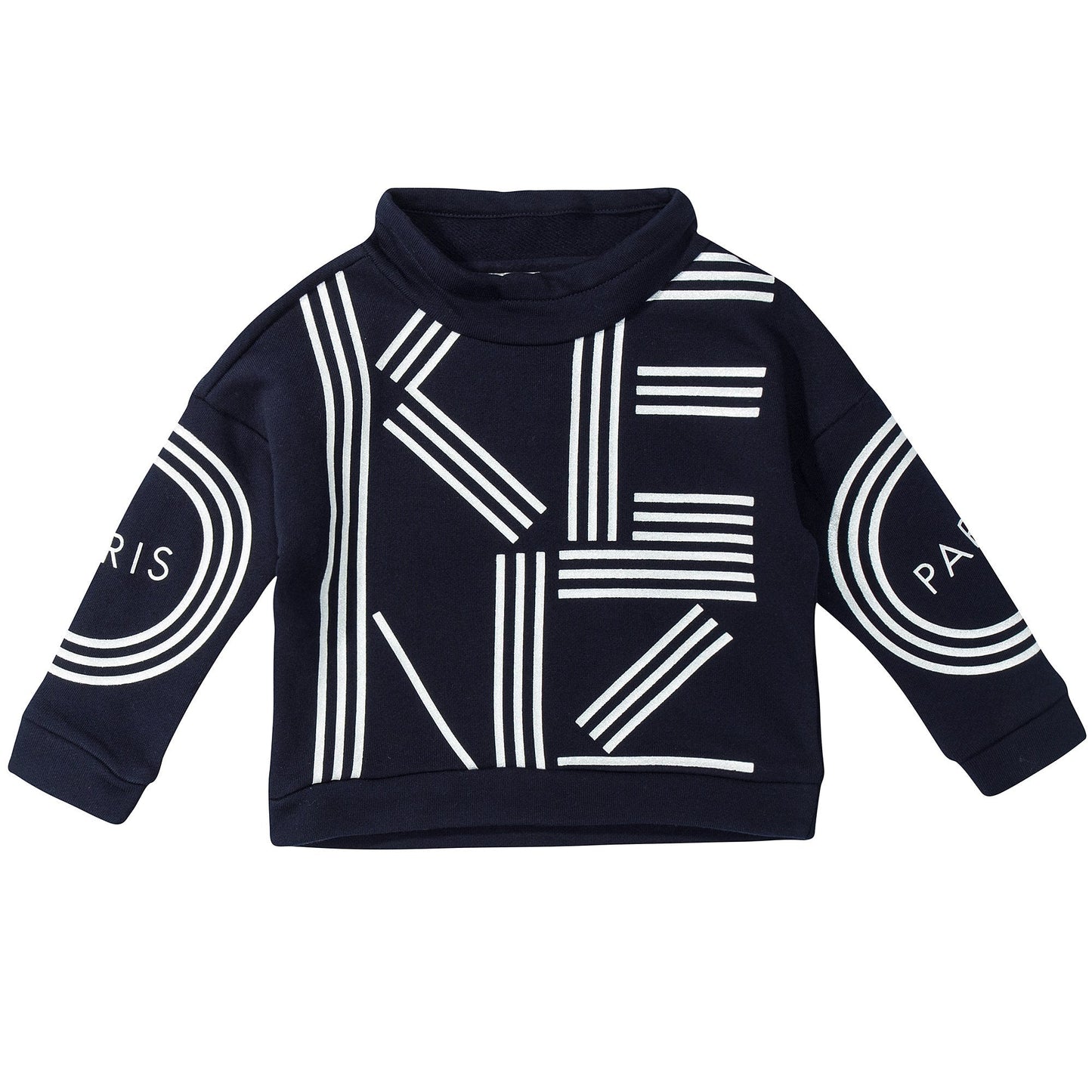 Girls Dark Blue Logo Cotton Sweatshirt