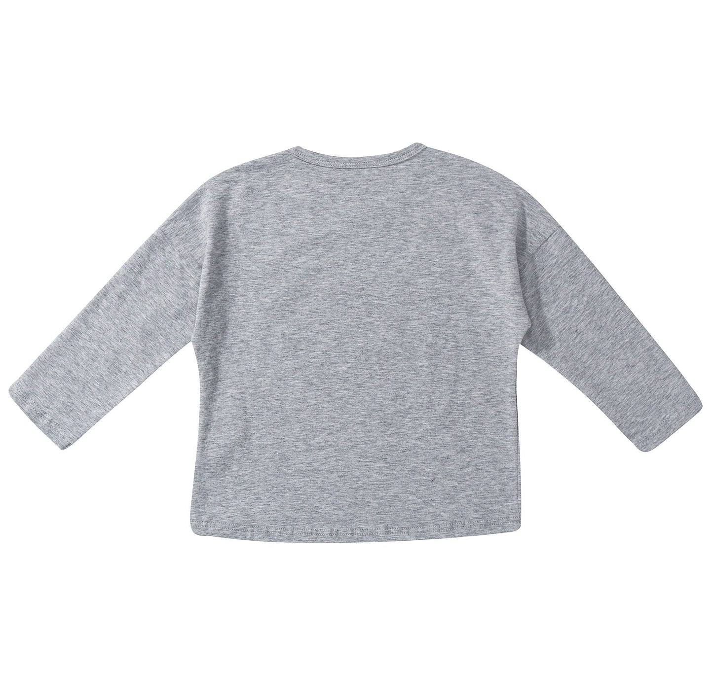 Girls Grey Tiger Printed Cotton T-Shirt