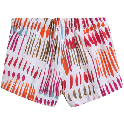 Girls Dark Orange Cotton Shorts