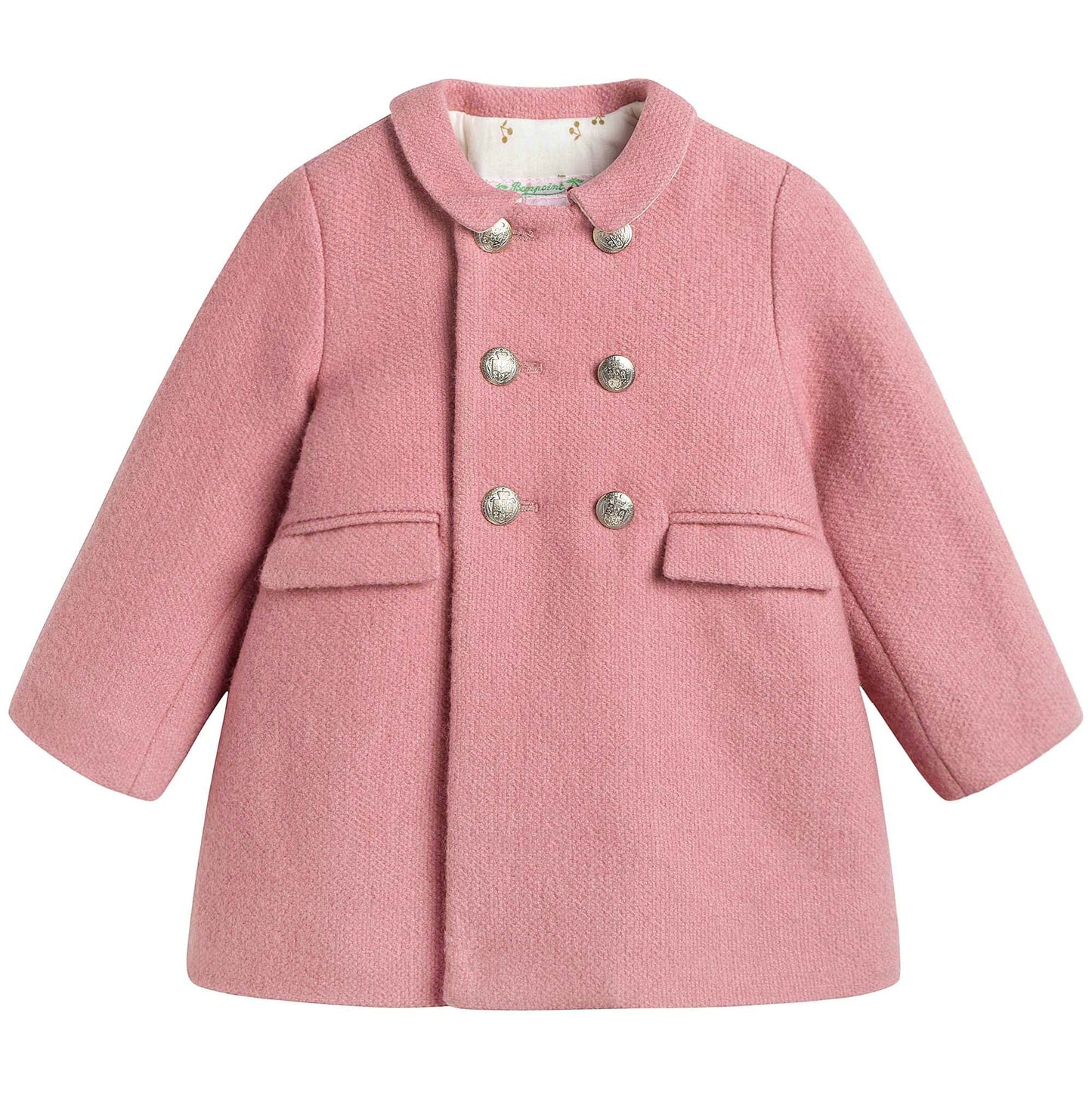 Baby Girls Pink With Gold Bottons Coat